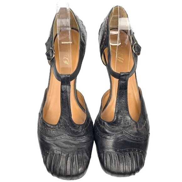 J Jill womens heels size size 38 black leather Mary Janes Academia regency - Picture 2 of 14